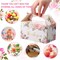 50-Pack Floral “Thank You” Treat Boxes – Gable Gift Boxes for Weddings, Parties, Thanksgiving, Christmas, Employee Appreciation, and Event Favors (White, pink, green)